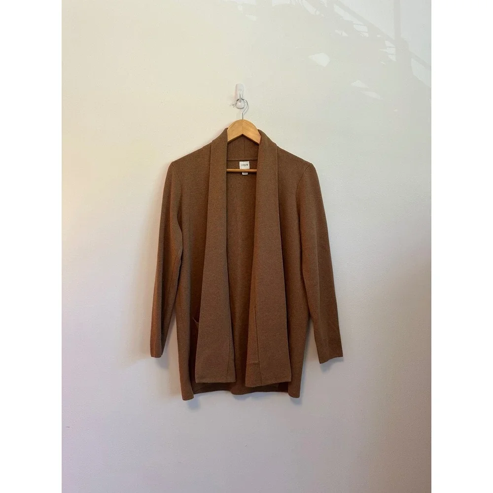 J. Crew Cotton Open Tan Cardigan | Size Medium Petite